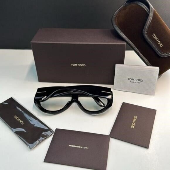 💯- New Authentic - TOM FORD - BLUE LOCK PILOT OPTICALS TF5958-B (SHINY BLAC… - Picture 6 of 13